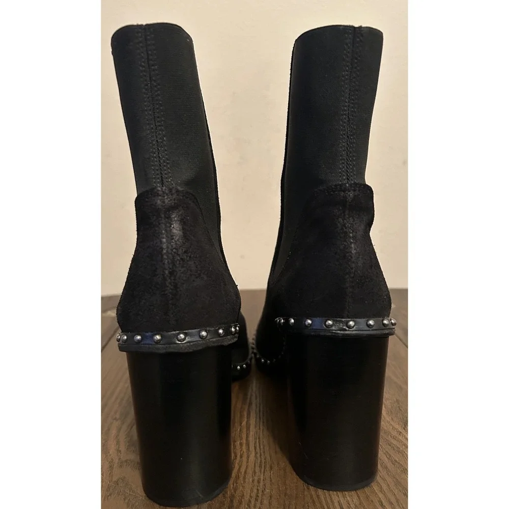 Rag &Bone Romi‎ Studded Black Suede Chelsea Boots Women's Size 9.5 EU40